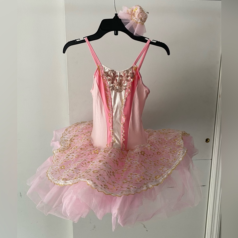 Revolution Ballet Pink Tutu with Gold Accents Dance Costume
